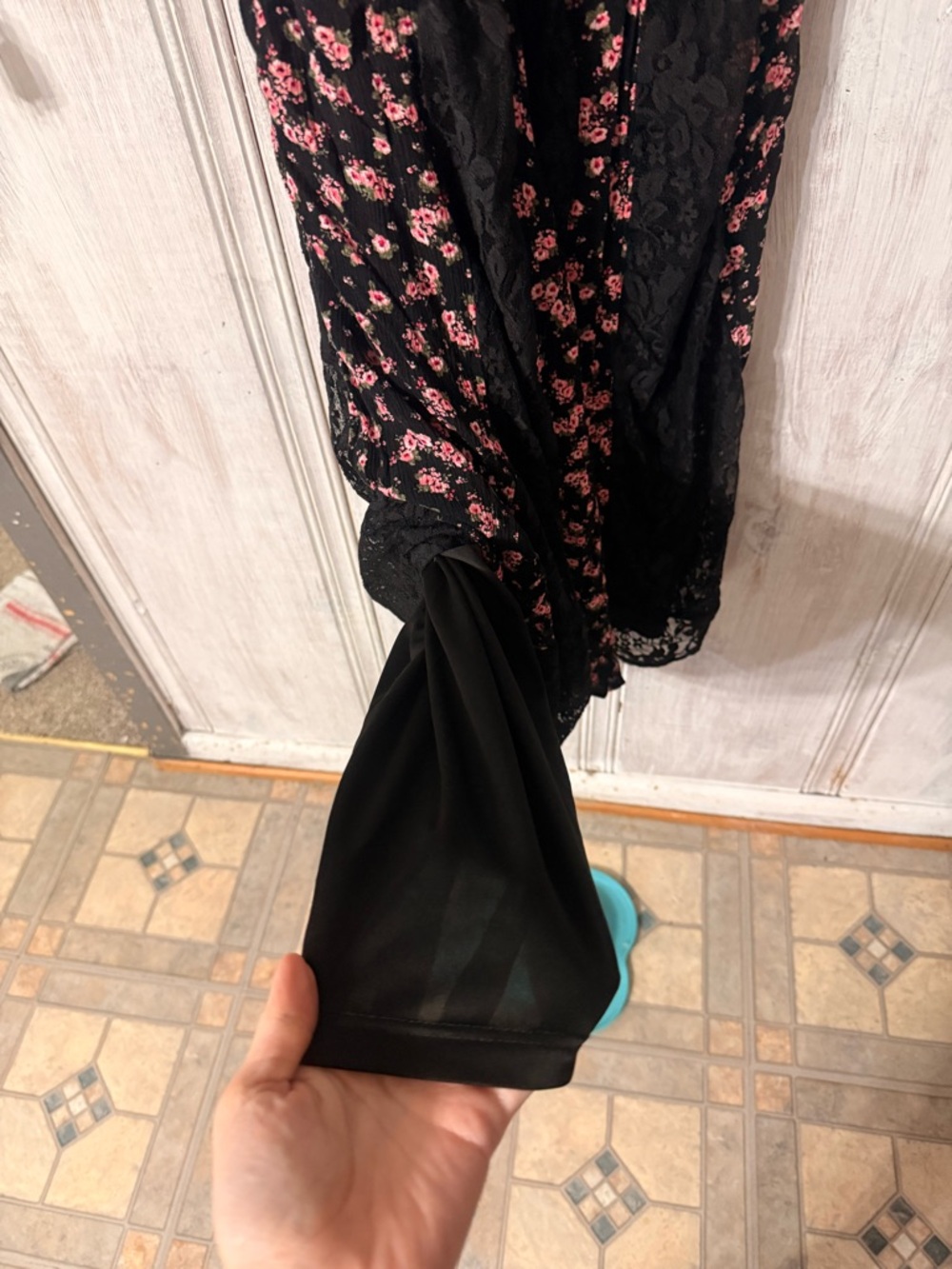 Floral Lace Panel Black Maxi Dress - Torrid - Picture 7 of 8